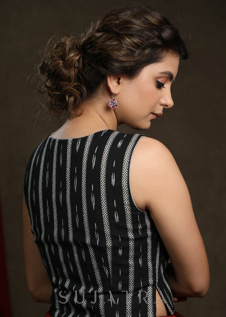 Classy Ikkat Sleeveless Blouse
