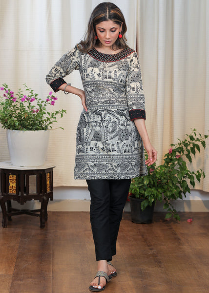 Black Cotton Silk Pant