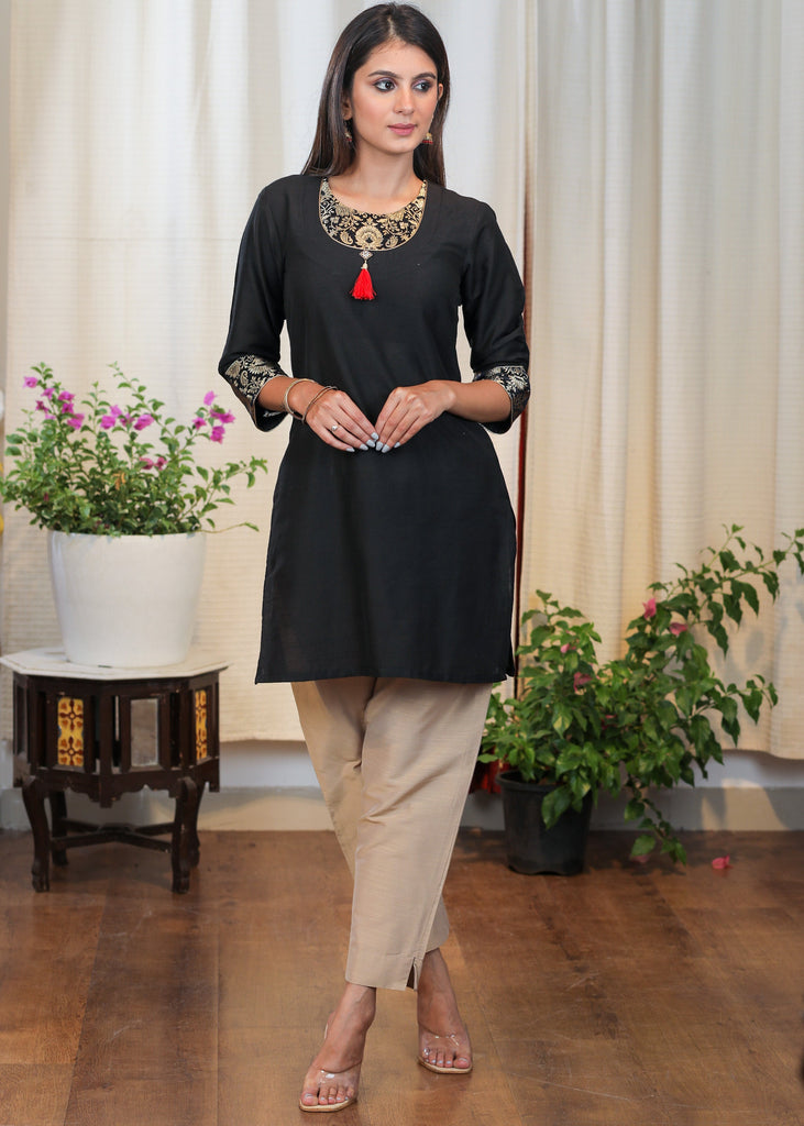 Golden Cotton Silk Pant