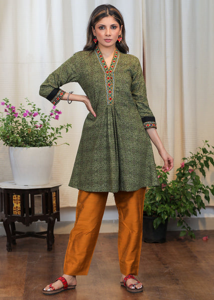 Rust Cotton Silk Pant