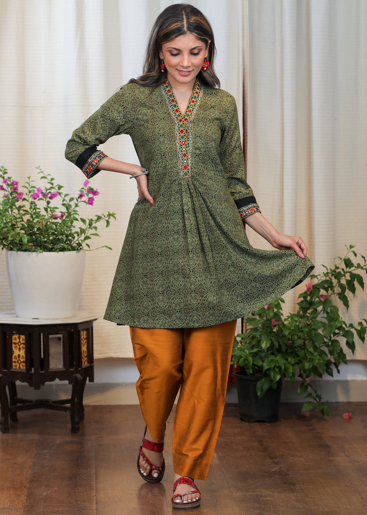 Rust Cotton Silk Pant