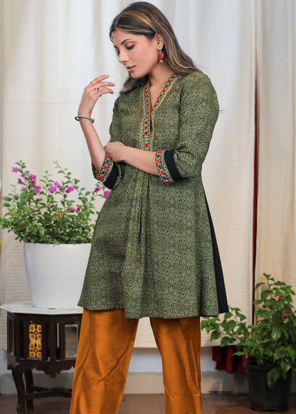 Rust Cotton Silk Pant