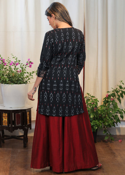 Maroon Cotton Silk Pant