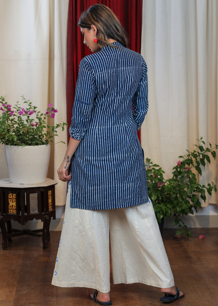 Exclusive Cotton Indigo Combination Tunic