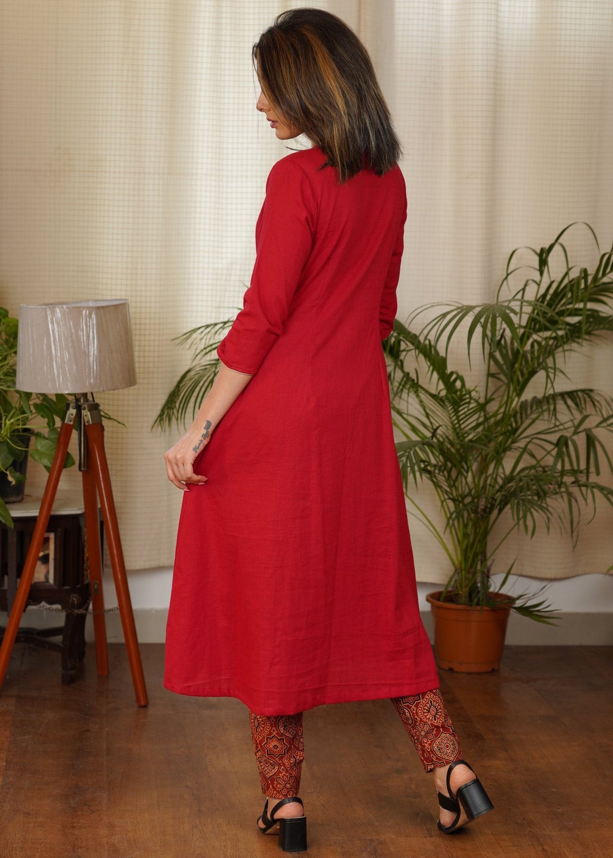 Maroon Cotton Pant — view 6