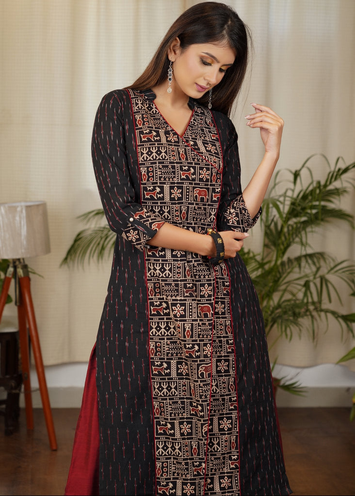 Maroon Cotton Silk Pant