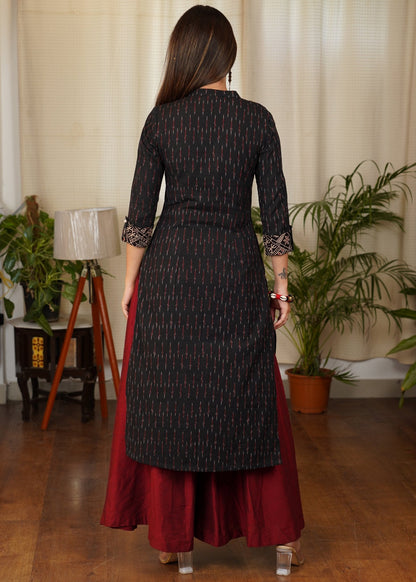 Maroon Cotton Silk Pant