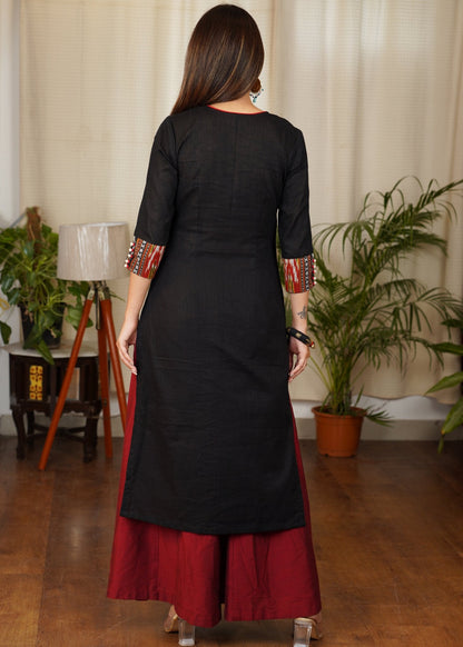 Maroon Cotton Silk Pant