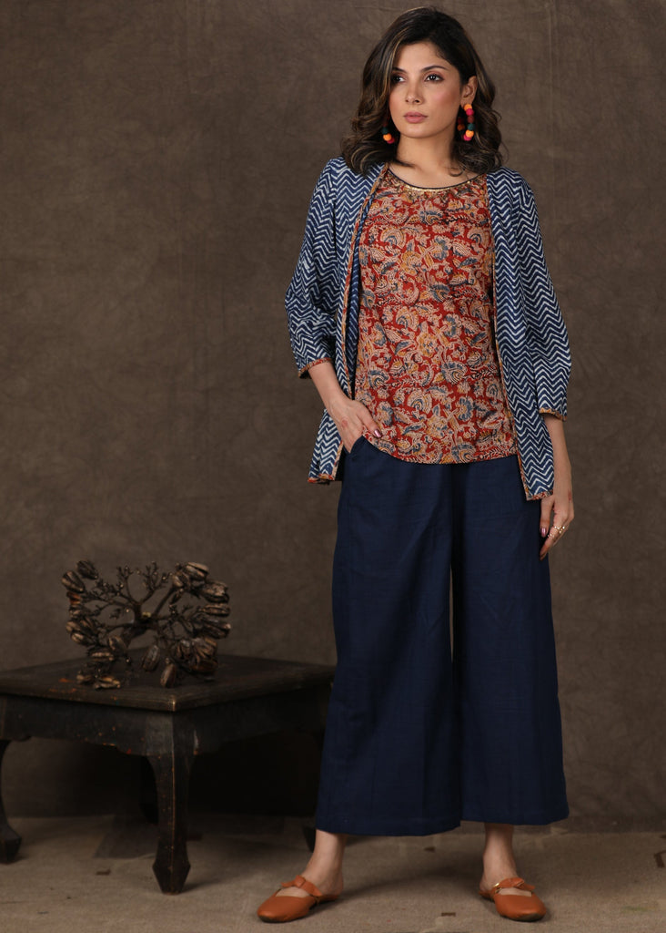 Blue Cotton Pant