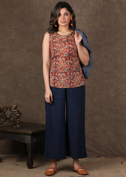 Blue Cotton Pant