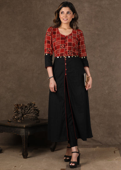 Black Cotton Silk Pant