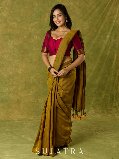 Dark magenta festive blouse with delicate lace highlights.