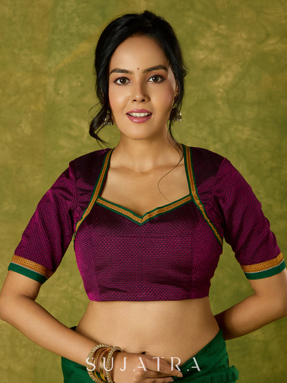 Stylish purple khun blouse blending rich culture with modern flair.