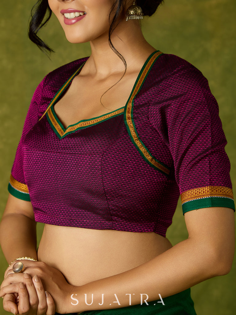 Stylish purple khun blouse blending rich culture with modern flair.