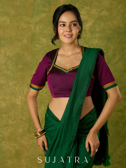 Stylish purple khun blouse blending rich culture with modern flair.