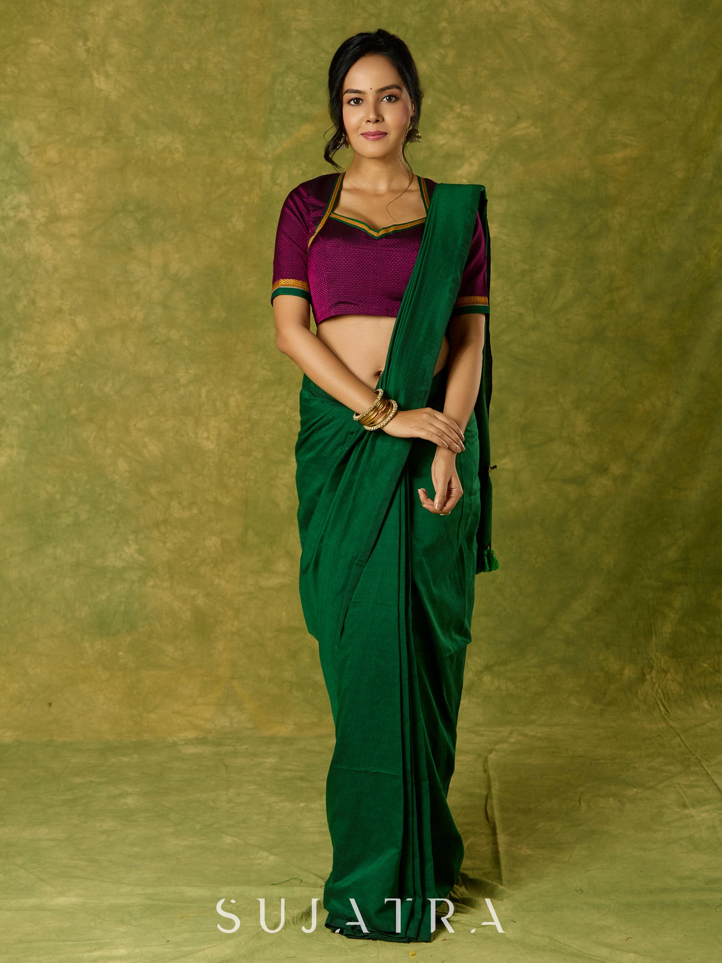 Stylish purple khun blouse blending rich culture with modern flair.