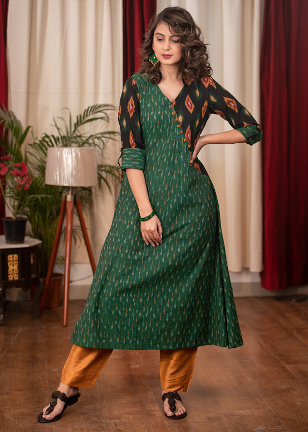 Mustard Cotton Silk Pant