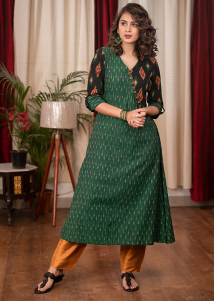 Mustard Cotton Silk Pant