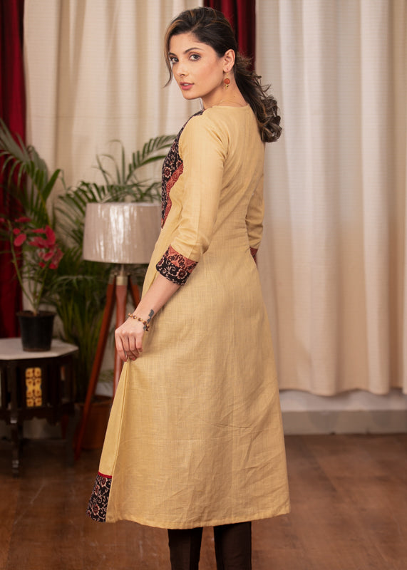Brown Cotton Silk Pant