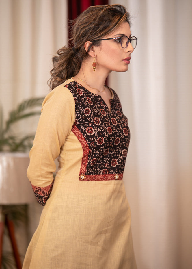 Brown Cotton Silk Pant