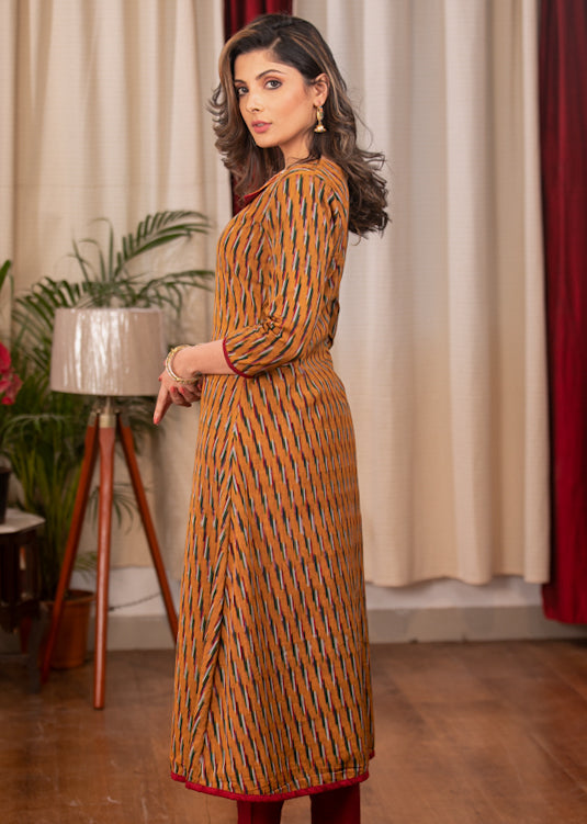 Maroon Cotton Silk Pant