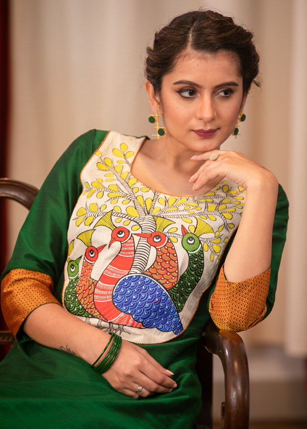 Mustard Cotton Silk Pant