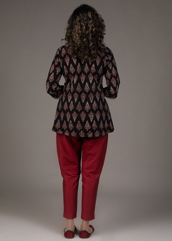 Maroon Cotton Silk Pant