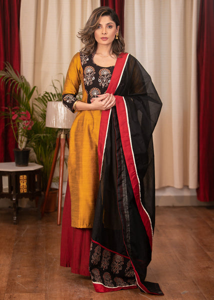 Maroon Cotton Silk Pant