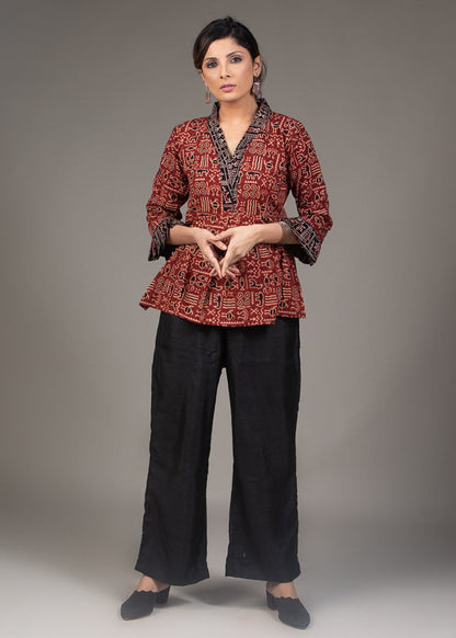 Black Cotton Silk Pant