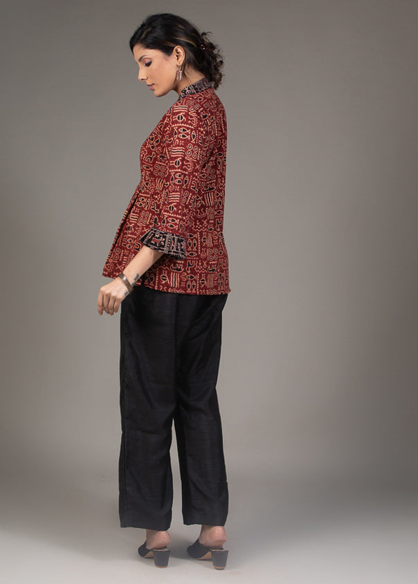 Black Cotton Silk Pant
