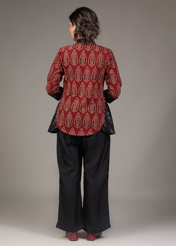 Black Cotton Silk Pant