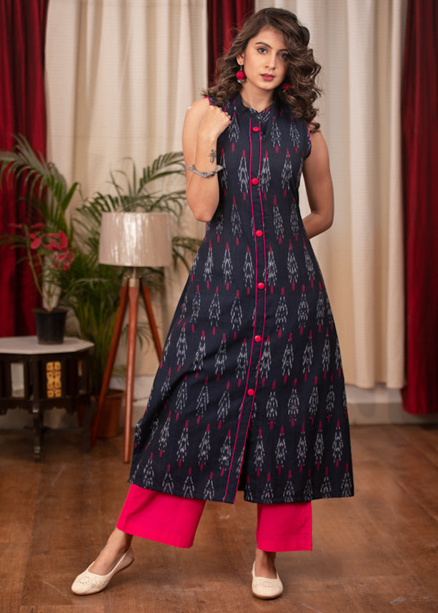 Pink Cotton Silk Pant