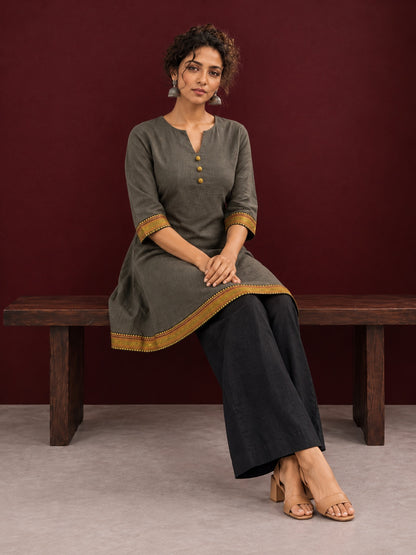 Timeless Grey Cotton Tunic