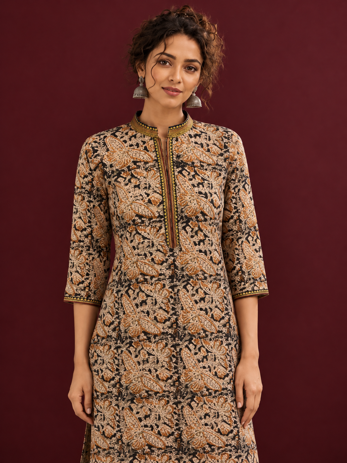 Earthy Kalamkari Cotton Tunic — styled view — view 5