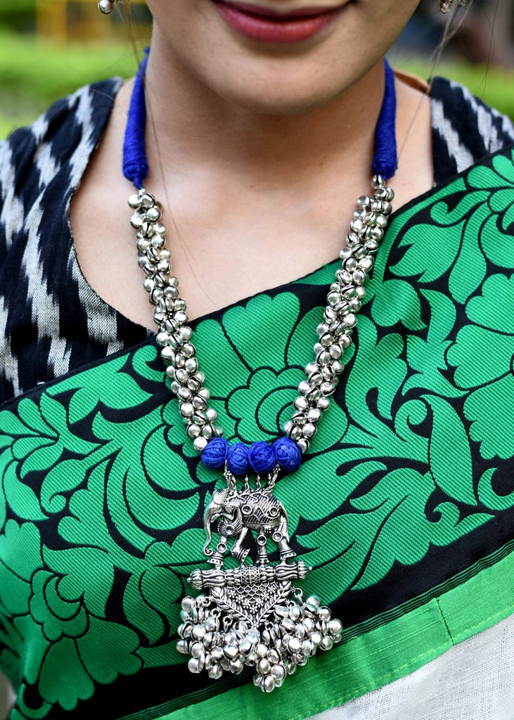 Exclusive Ghungroo & Elephant pendant necklace set - Sujatra