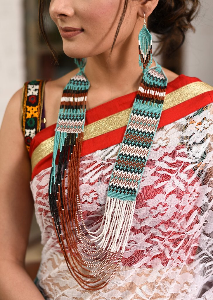 Exclusive designer seed bead necklace set - Sujatra