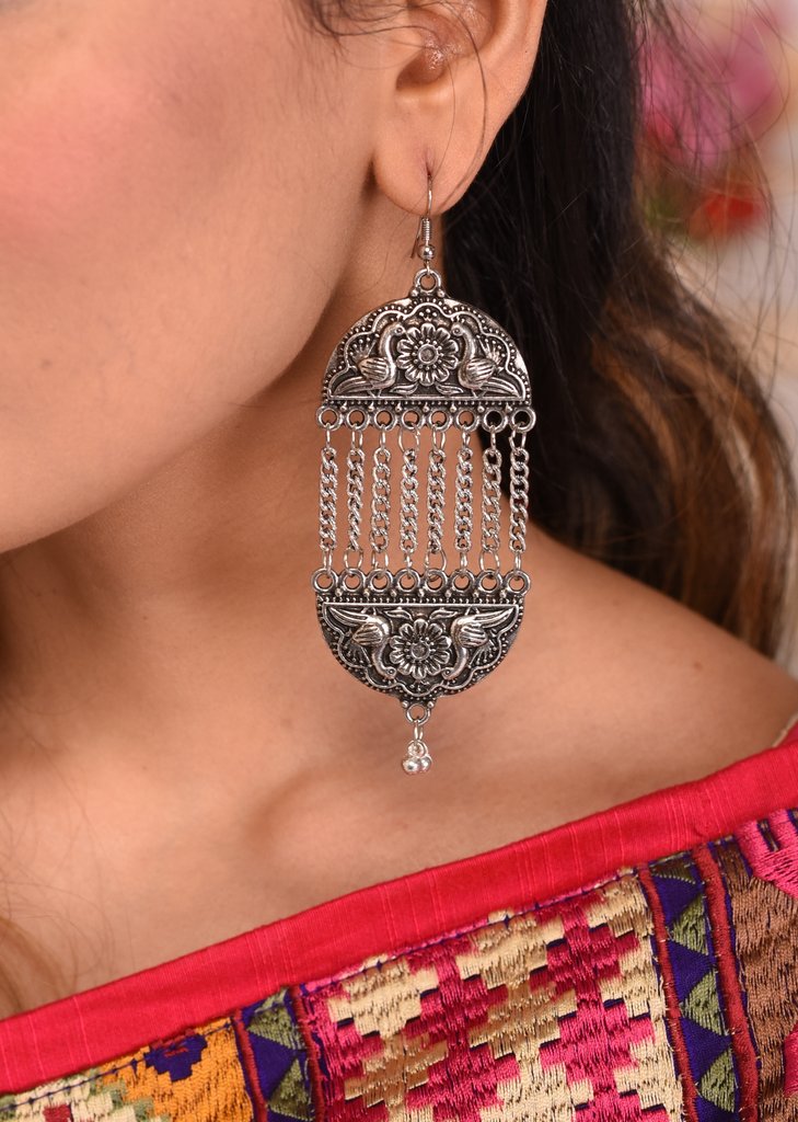 Exclusive german silver earing - Sujatra