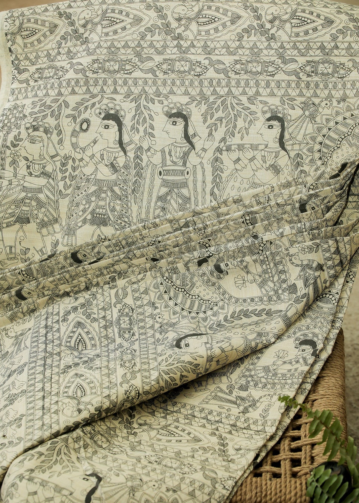 Exclusive Madhubani Print cotton Fabric
