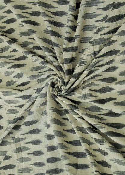 Classy Black & White  Ikat Cotton Fabric