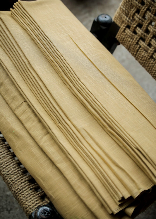 Plain Biscuit  Colour Pure Cotton Slub Fabric