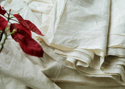 Plain Offwhite Cotton Flex Fabric