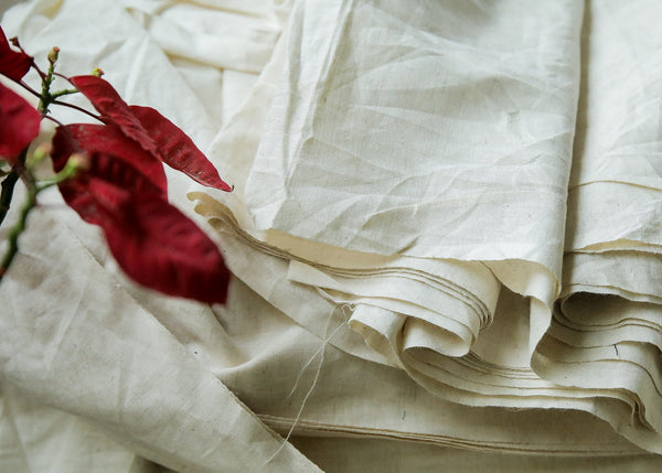 Plain Offwhite Cotton Flex Fabric