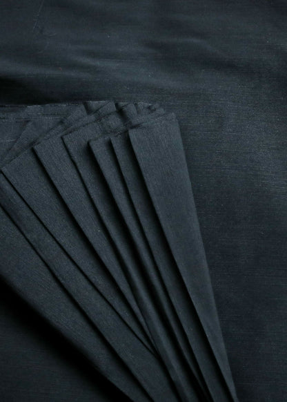 Plain Black Cotton Slub Silk Fabric