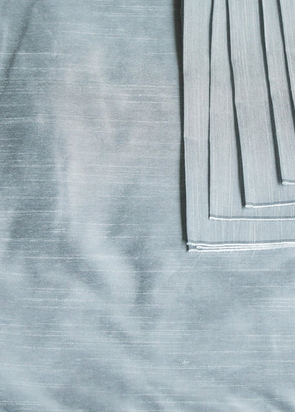 Plain Grey Cotton Slub Silk Fabric