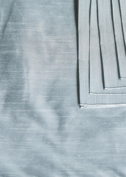 Plain Grey Cotton Slub Silk Fabric