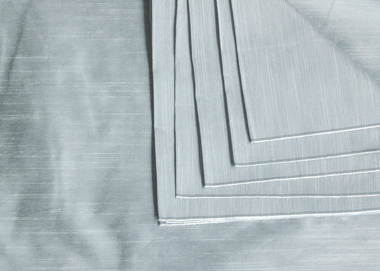 Plain Grey Cotton Slub Silk Fabric