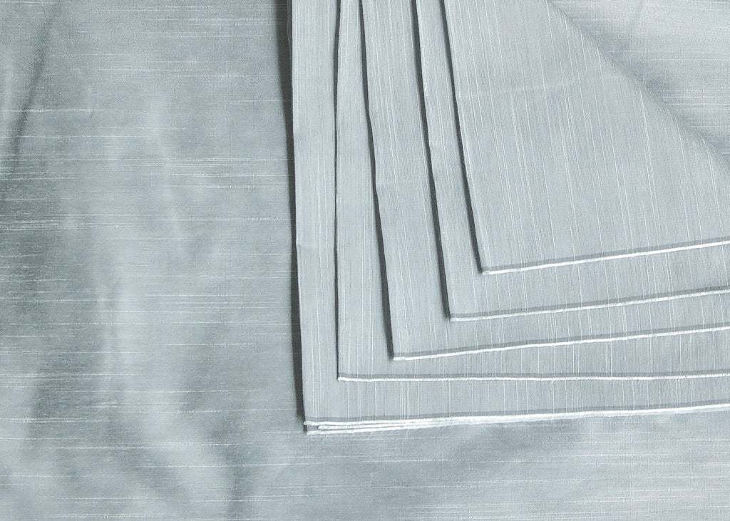 Plain Grey Cotton Slub Silk Fabric