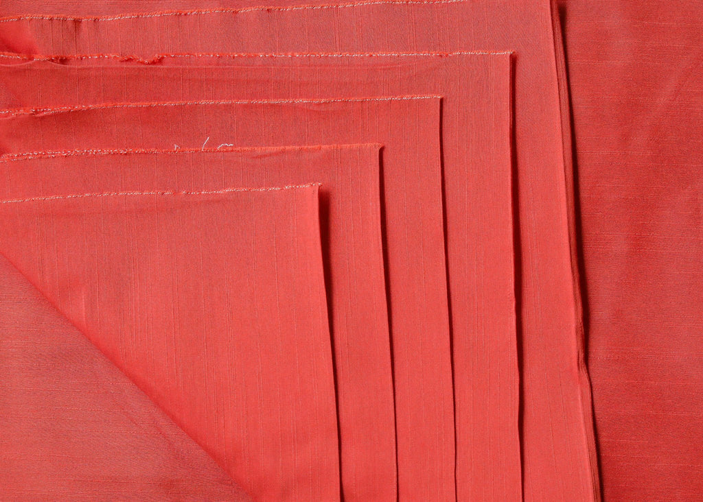 Plain Red Cotton Slub Silk Fabric