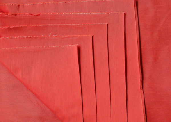 Plain Red Cotton Slub Silk Fabric