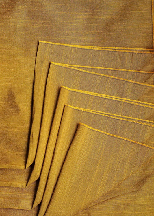 Plain Mustard Cotton Slub Silk Fabric